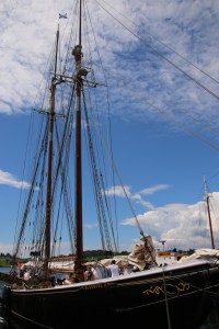 The Bluenose II. Too big to photograph well when up close. 