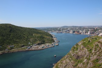 St. John's and the harbour as seen from Signal Hill. 